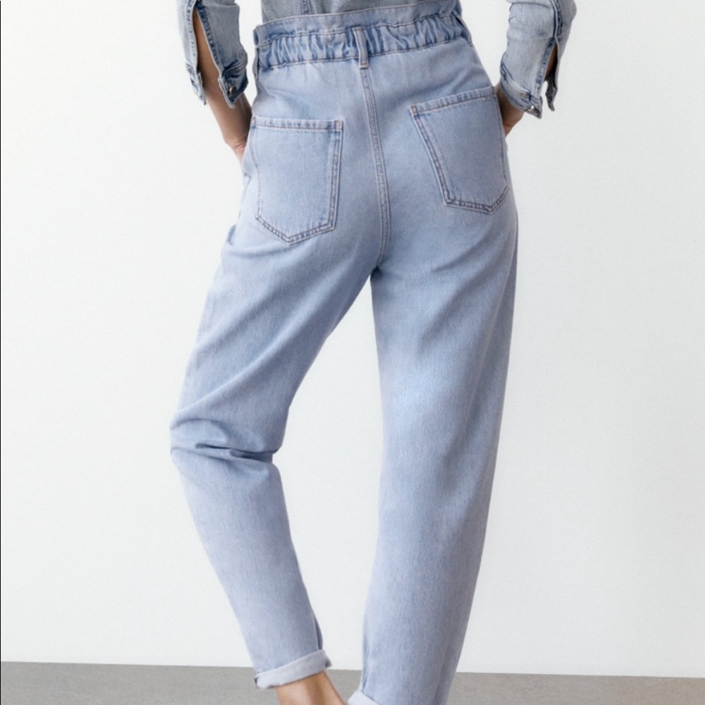 Zara BAGGY PAPERBAG JEANS - Picture 5 of 8